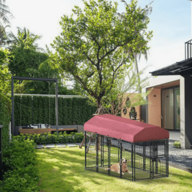 12 Pieces Square Tube Wire Running Cage Black Running Cage Single Door